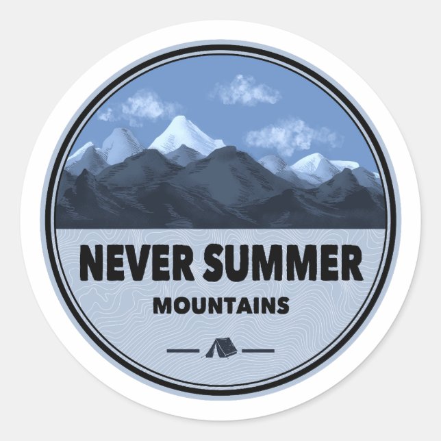 Never Summer Mountains Colorado Camping Classic Round Sticker (Front)