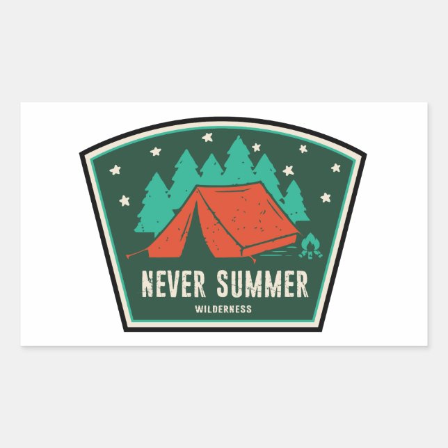 Never Summer Wilderness Colorado Camping Rectangular Sticker (Front)
