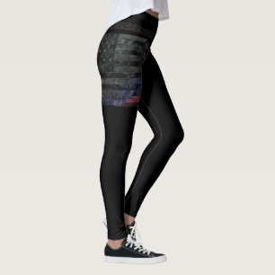 Never Surrender Black American Flag Leggings
