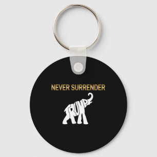 Never Surrender Trump Elephant Key Ring