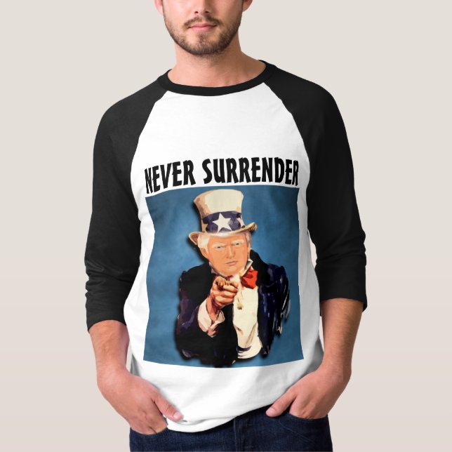 NEVER SURRENDER TRUMP PATRIOT T-SHIRTS (Front)