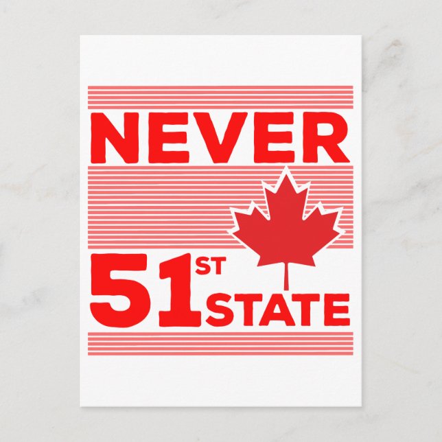 Never The 51st State Postcard (Front)