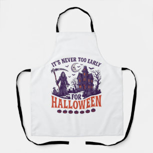 Never Too Early Halloween Grim Reaper Haunted Hous Apron