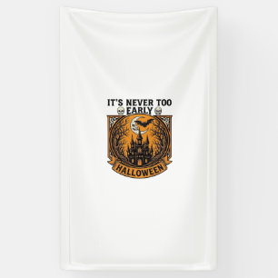 Never Too Early Halloween Haunted House Moon Bat_1 Banner
