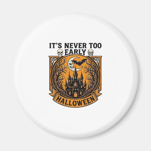 Never Too Early Halloween Haunted House Moon Bat_1 Magnet