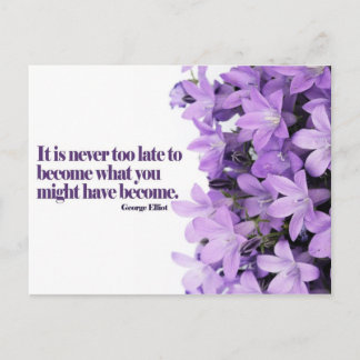 Never Too Late Motivational Postcard