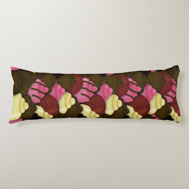 Never Too Much Chocolate - Valentines Day Candy Body Cushion (Front)