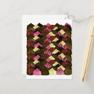 Never Too Much Chocolate - Valentines Day Candy Holiday Postcard
