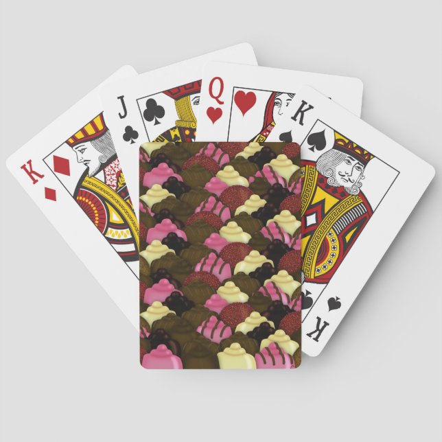 Never Too Much Chocolate - Valentines Day Candy Playing Cards (Back)
