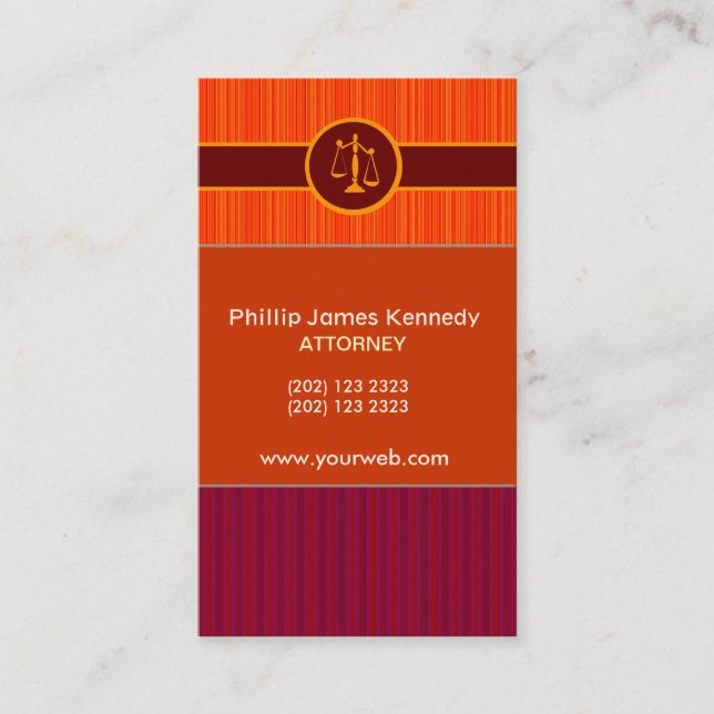 Never Too MUch Stripes St   Attorney Appointment Card (Front)