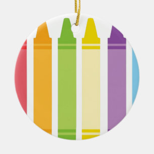 Never Too Old For Crayons Ceramic Tree Decoration
