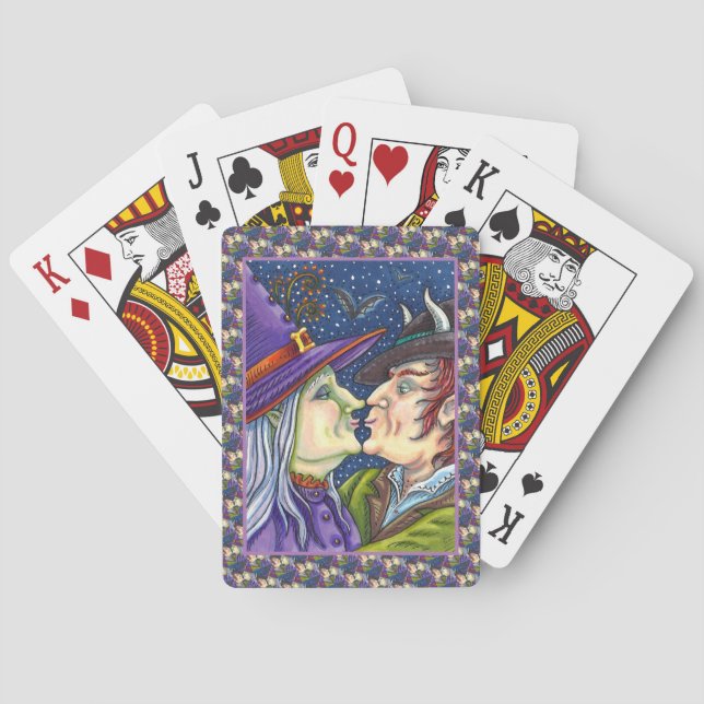 NEVER TOO OLD FOR ROMANCE, WITCH & WARLOCK IN LOVE PLAYING CARDS (Back)