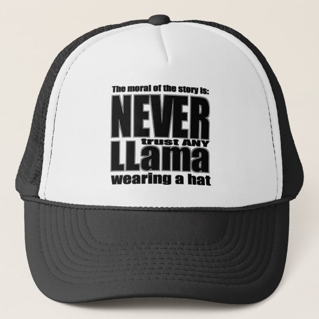 Never Trust a Llama in a Hat (Front)