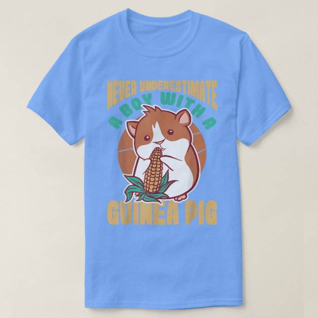 Never Underestimate a Boy with a Guinea Pig  T-Shirt (Design Front)
