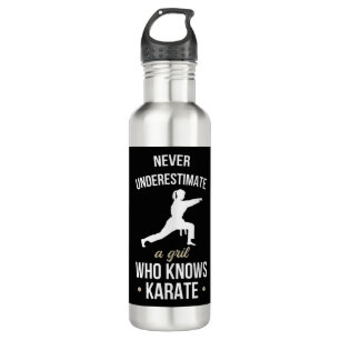 Never Underestimate A Girl Who Knows Karate Martia 710 Ml Water Bottle