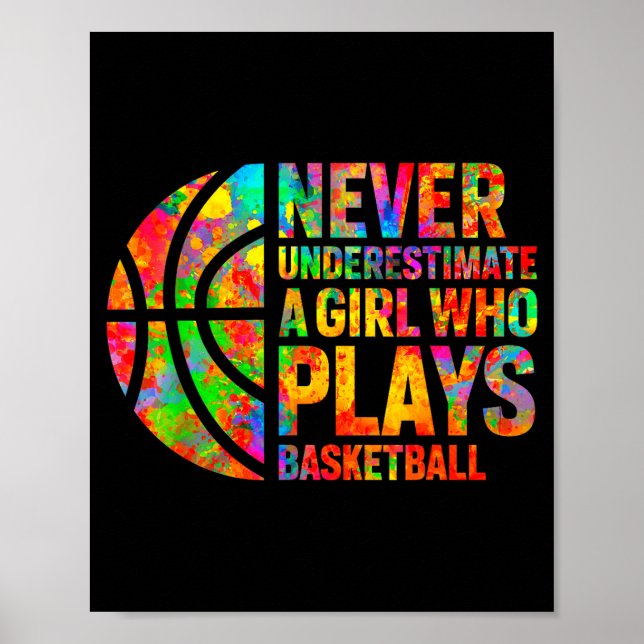 Never Underestimate A Girl Who Plays Basketball Wo Poster (Front)
