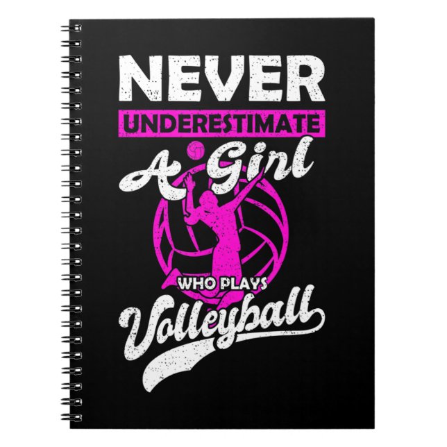 Never Underestimate A Girl Who Plays Volleyball Gi Notebook (Front)