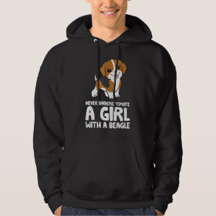 Never Underestimate A Girl With A Beagle Dog Hoodie