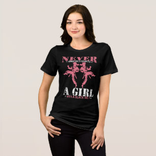 Never Underestimate A Girl With Black Belt Tri-Blend Shirt