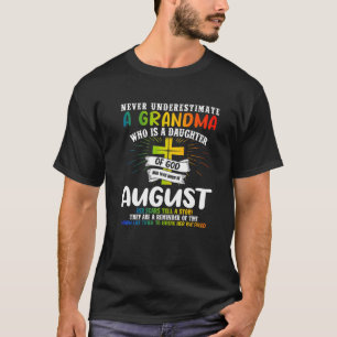 Never Underestimate A Grandma August Birthday Moth T-Shirt