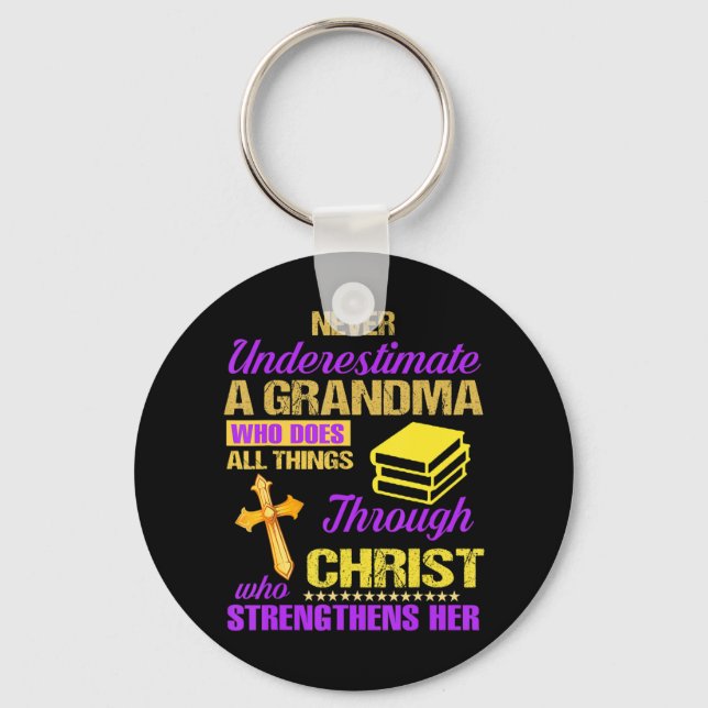 Never Underestimate A Grandpa With An RV Never Und Key Ring (Front)