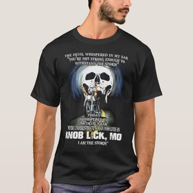 Never underestimate a KNOB LICK MO Man T-Shirt (Front)