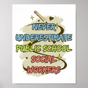 Never Underestimate A Public School Social Worker Poster