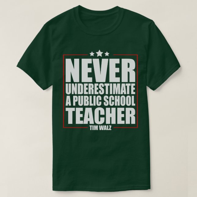 Never Underestimate a Public School Teacher T-Shirt (Design Front)