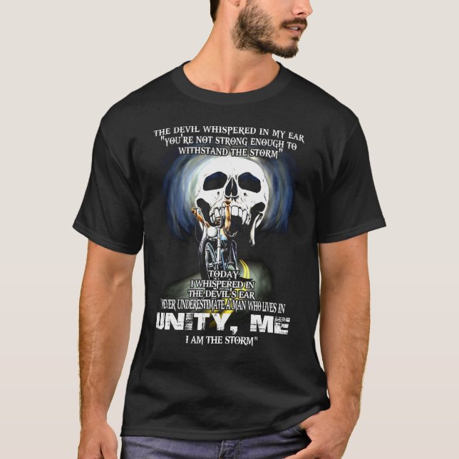 Never underestimate a UNITY ME Man T-Shirt (Front)