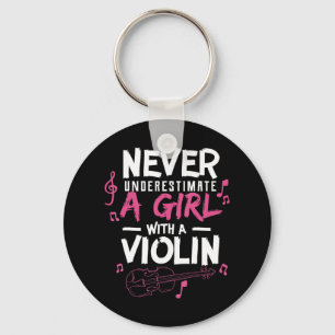 Never Underestimate A Violin Player Musicians T Sh Key Ring