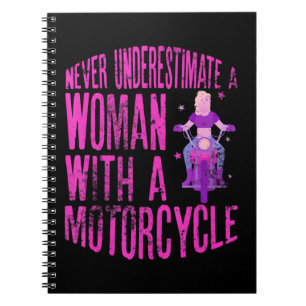 Never Underestimate A Woman With A Motorcycle A Fu Notebook
