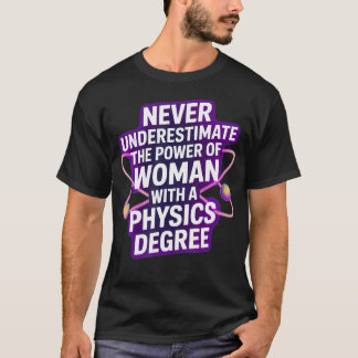 Never Underestimate A Woman With A Physics T-Shirt