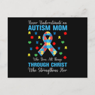 Never Underestimate an Autism Mom Who Does All Thi Invitation Postcard