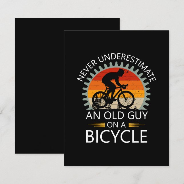 Never Underestimate An Old Guy On A Bicycle Card (Front/Back)