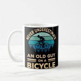 Never Underestimate An Old Guy On A Bicycle Funny Coffee Mug