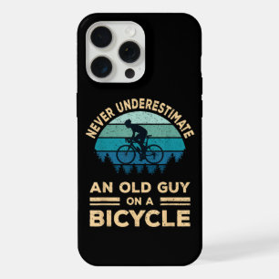 Never Underestimate An Old Guy On A Bicycle Funny  iPhone 15 Pro Max Case