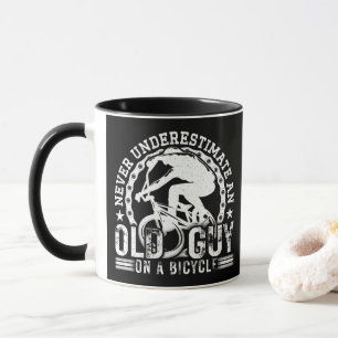 Never Underestimate An Old Guy On A Bicycle Funny Mug