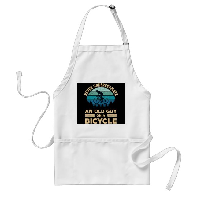 Never Underestimate An Old Guy On A Bicycle Funny  Standard Apron (Front)