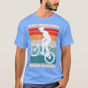 Never Underestimate An Old Guy On A Bicycle Retro  T-Shirt