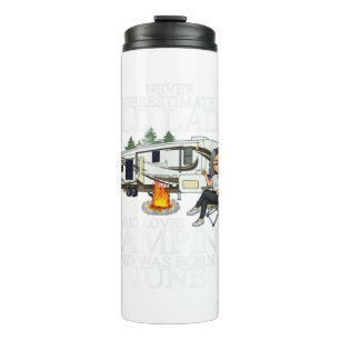 Never Underestimate An Old Lady Who Loves Camping Thermal Tumbler