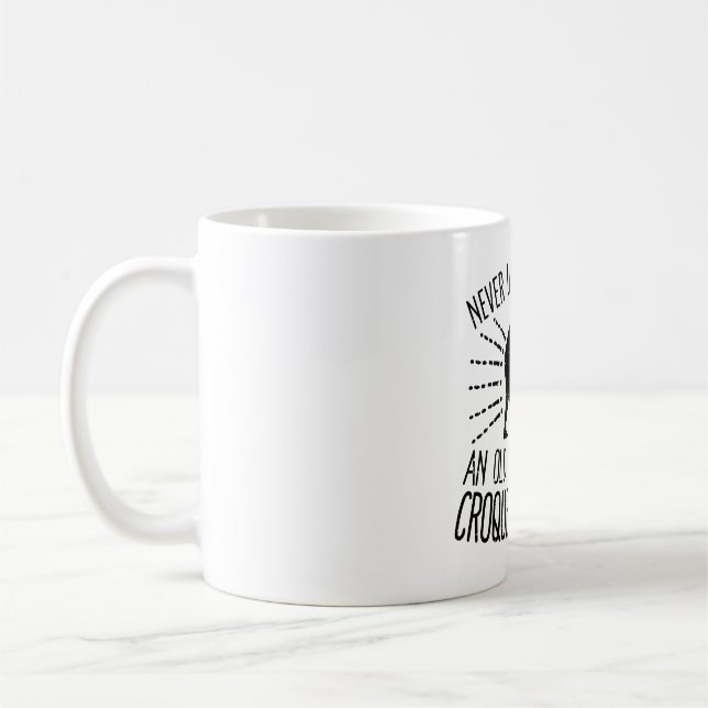 Never Underestimate an Old Man Croquet Mallet Coffee Mug (Left)