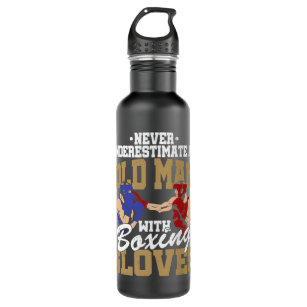 Never Underestimate An Old Man Funny Boxing 710 Ml Water Bottle