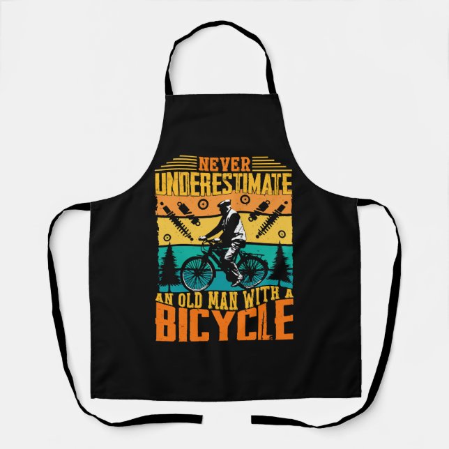 Never Underestimate An Old Man On A Bike Apron (Front)