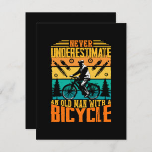 Never Underestimate An Old Man On A Bike Enclosure Card