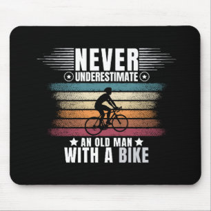 Never Underestimate An Old Man On A Bike Mouse Pad