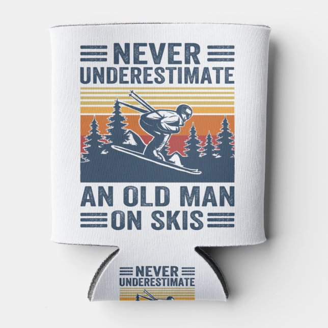never underestimate an old man on skis can cooler (Front)