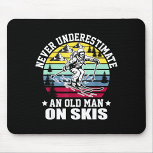 Never Underestimate An Old Man Who Loves Skiing Mo Mouse Pad