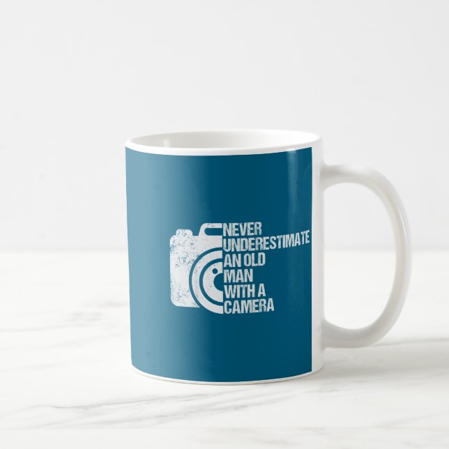 Never Underestimate An Old Man With A Camera Photo Coffee Mug (Right)