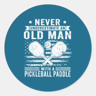 Never Underestimate An Old Man With A Ckleball Pad Classic Round Sticker