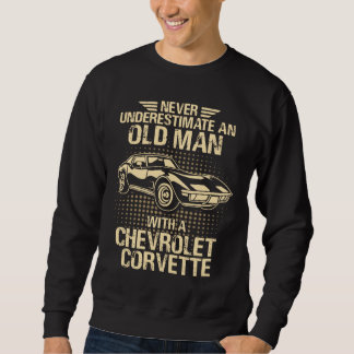 Never Underestimate an Old Man with A Corvette Men Sweatshirt